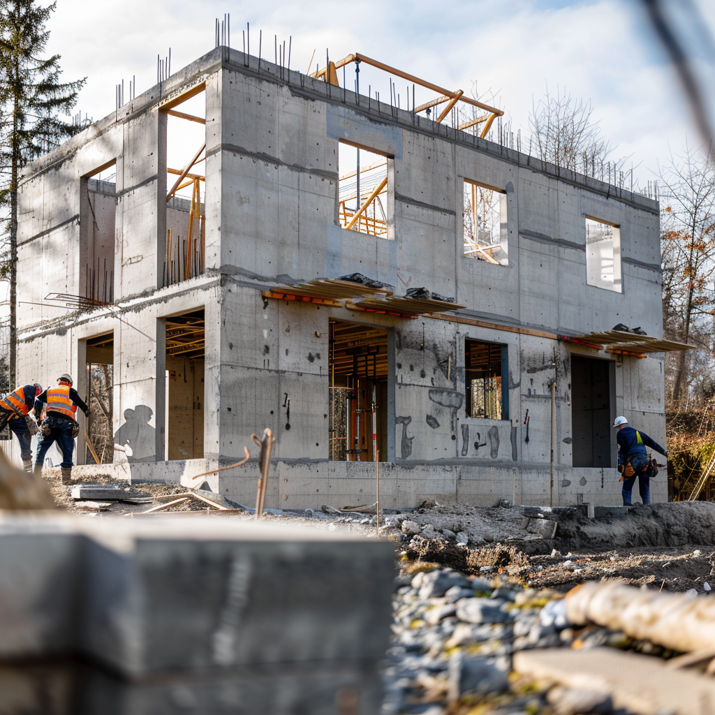 возведение бетонной коробки частного дома