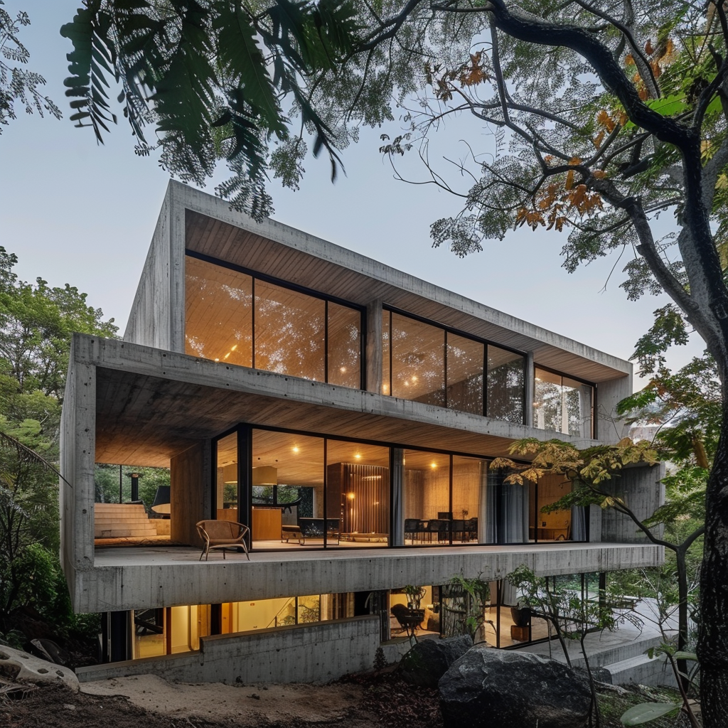 Дом из бетона очень красив и функционален.