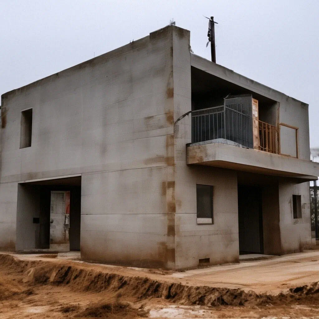 Построили стены дома из бетона