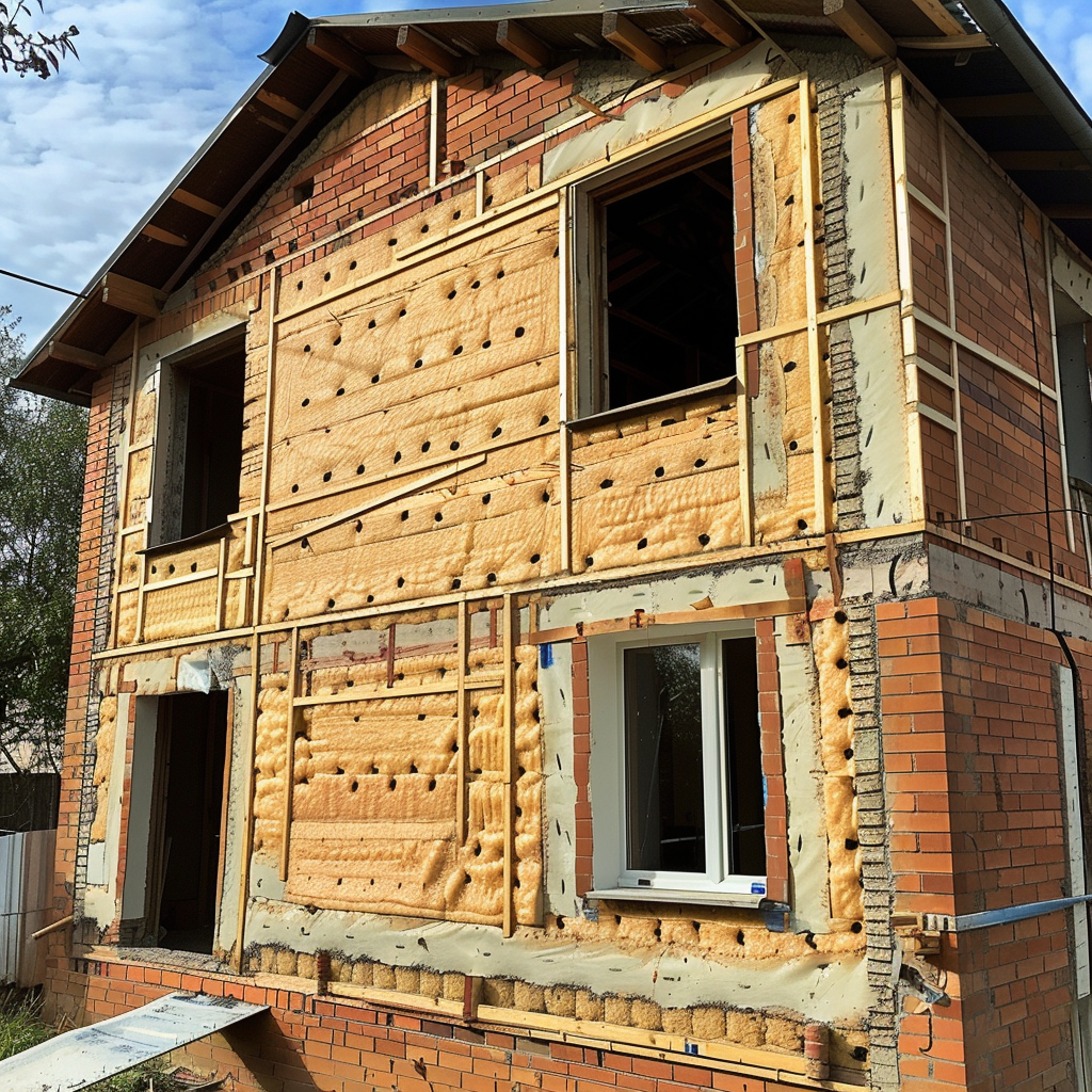 Строительство кирпичного дома : утепление и отделка коробки