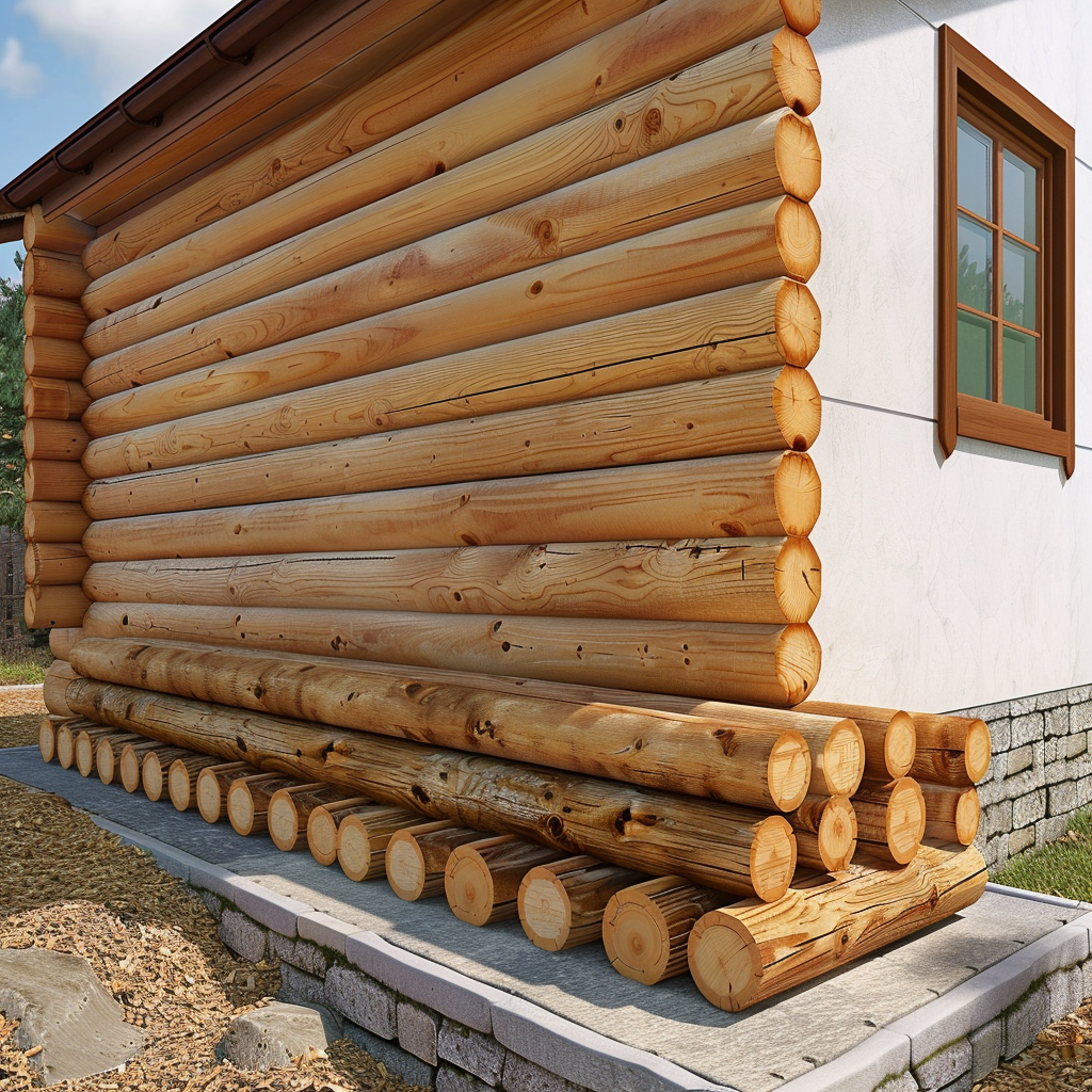 как монтировать фасад под бревно из панелей блок - хаус