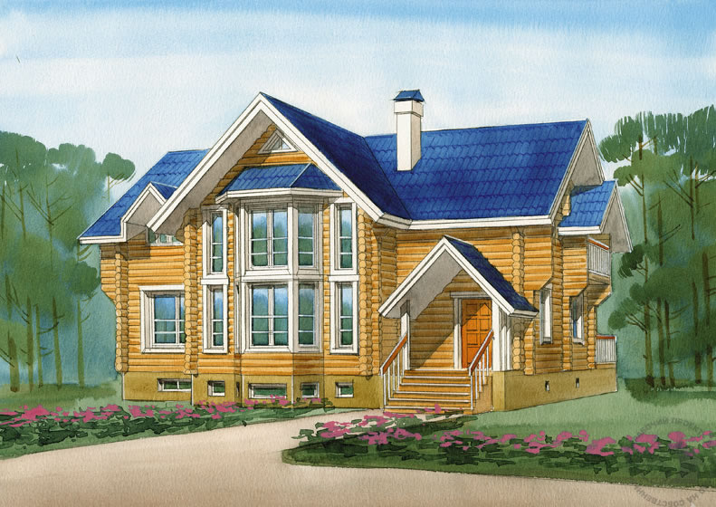 дом из оцилиндрованного бревна