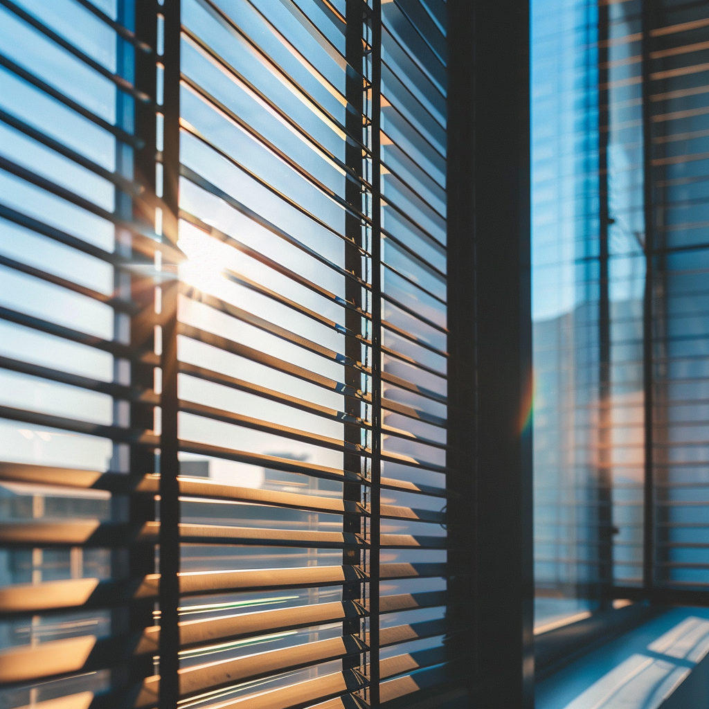 Жалюзийное умное окно, блокирующее солнечный свет