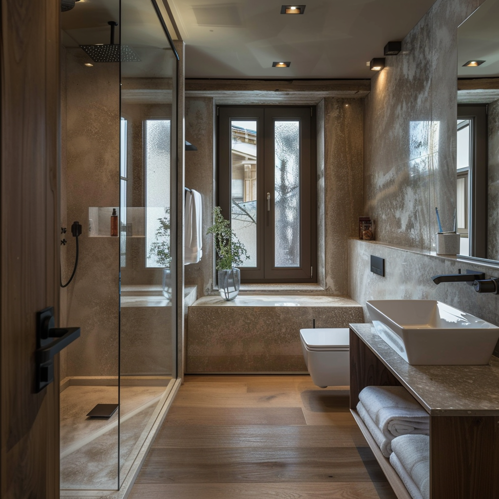 Эргономичная ванная комната в частном доме