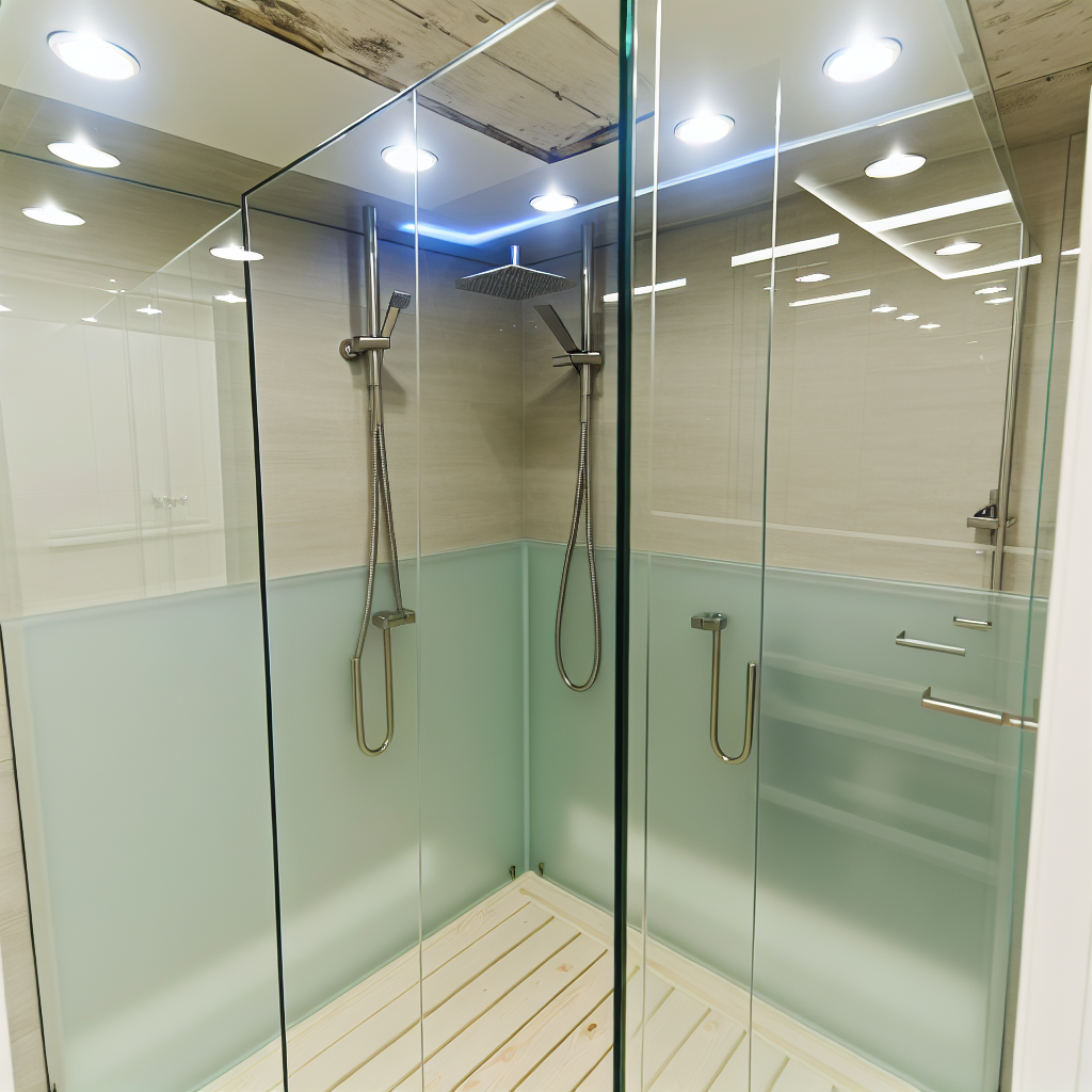 безопасное стекло: Фотография закаленного стекла - Закаленное стекло для душевых кабин